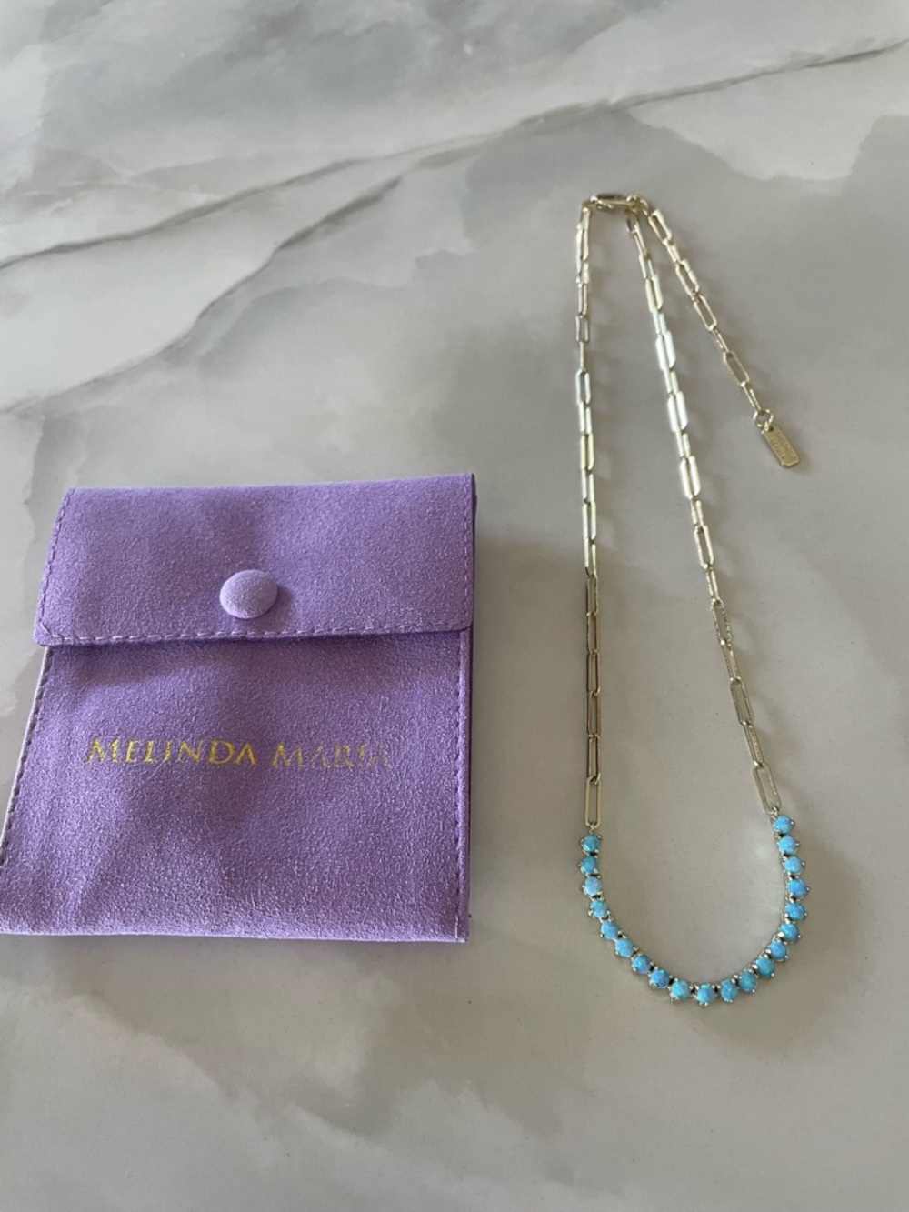 Melinda Maria Gold “Not Your Basic Samantha Tennis Necklace” - Picture 2 of 7